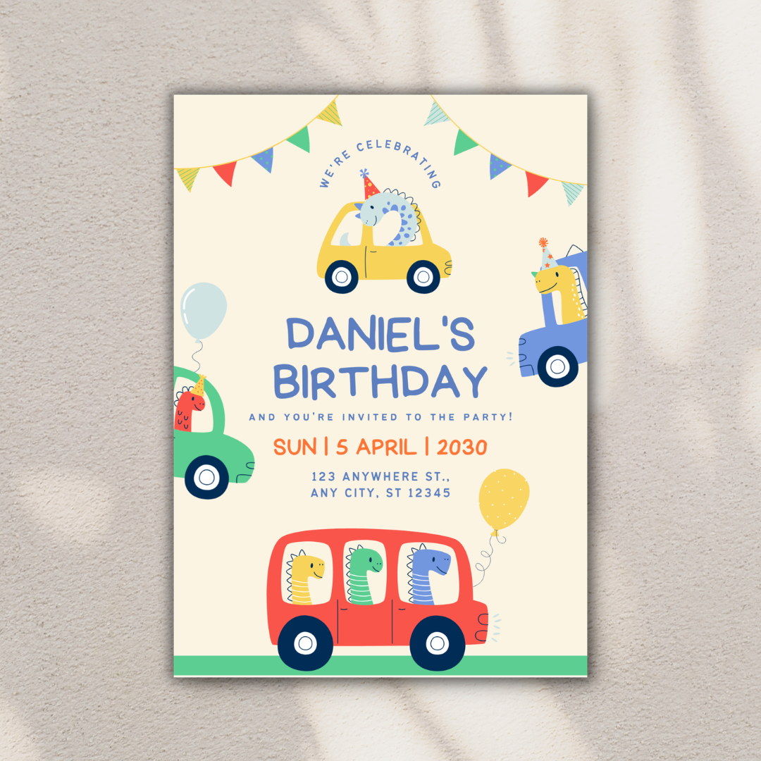 dino birthday invitation
